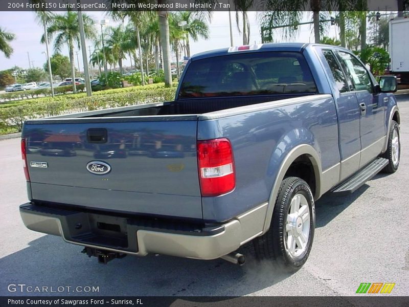 Medium Wedgewood Blue Metallic / Tan 2004 Ford F150 Lariat SuperCab