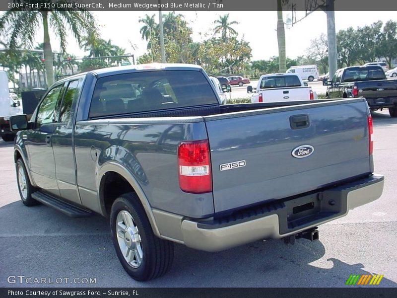 Medium Wedgewood Blue Metallic / Tan 2004 Ford F150 Lariat SuperCab