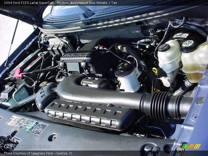 Medium Wedgewood Blue Metallic / Tan 2004 Ford F150 Lariat SuperCab
