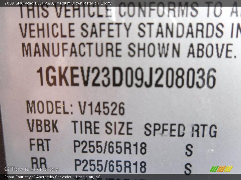 Medium Brown Metallic / Ebony 2009 GMC Acadia SLT AWD