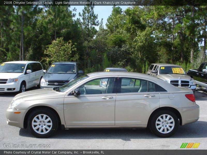 Light Sandstone Metallic / Dark Khaki/Light Graystone 2008 Chrysler Sebring LX Sedan