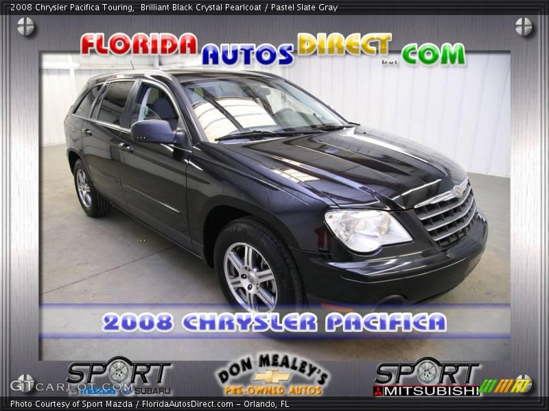 Brilliant Black Crystal Pearlcoat / Pastel Slate Gray 2008 Chrysler Pacifica Touring