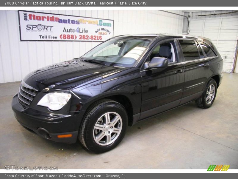 Brilliant Black Crystal Pearlcoat / Pastel Slate Gray 2008 Chrysler Pacifica Touring