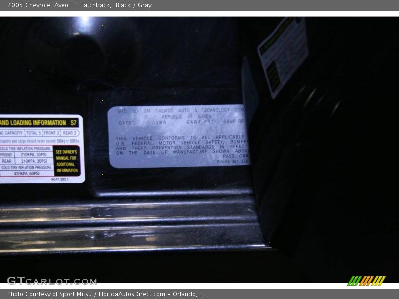 Black / Gray 2005 Chevrolet Aveo LT Hatchback