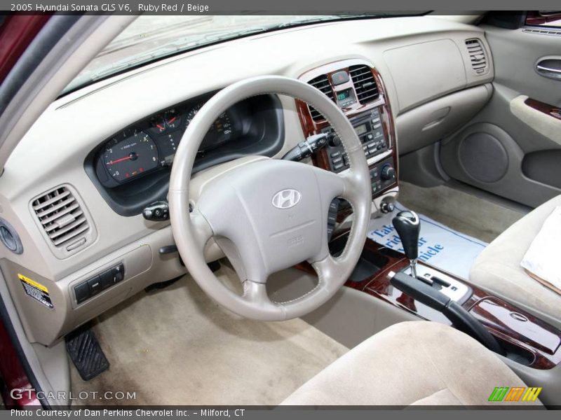 Ruby Red / Beige 2005 Hyundai Sonata GLS V6