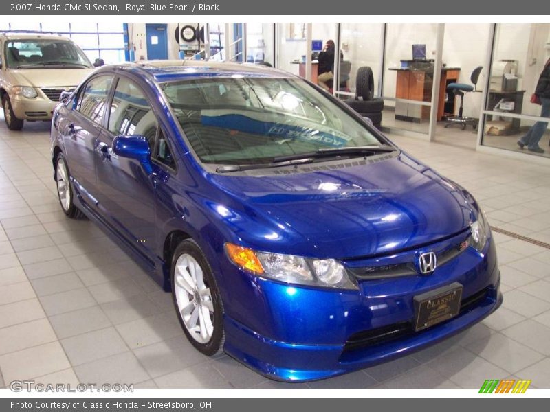 Royal Blue Pearl / Black 2007 Honda Civic Si Sedan