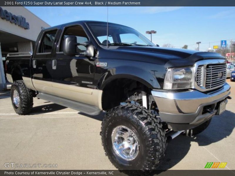 Black / Medium Parchment 2001 Ford F250 Super Duty Lariat Super Crew 4x4