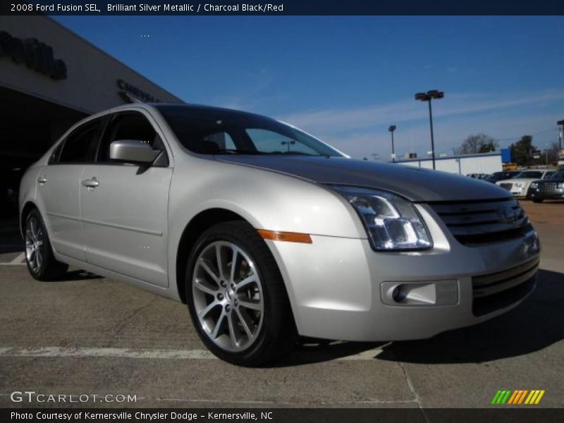 Brilliant Silver Metallic / Charcoal Black/Red 2008 Ford Fusion SEL