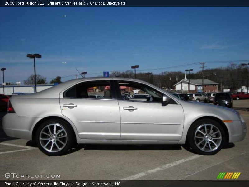 Brilliant Silver Metallic / Charcoal Black/Red 2008 Ford Fusion SEL
