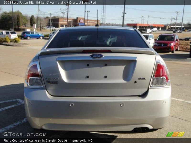 Brilliant Silver Metallic / Charcoal Black/Red 2008 Ford Fusion SEL