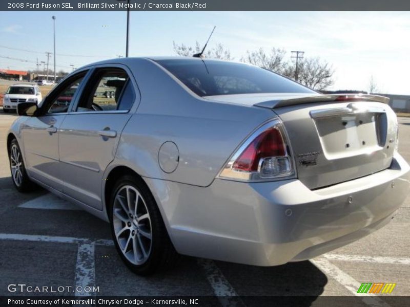 Brilliant Silver Metallic / Charcoal Black/Red 2008 Ford Fusion SEL