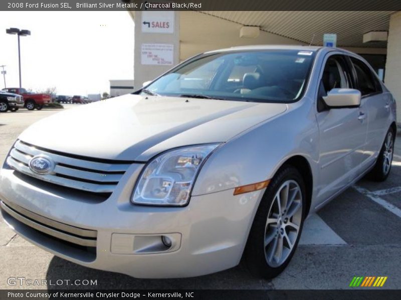 Brilliant Silver Metallic / Charcoal Black/Red 2008 Ford Fusion SEL