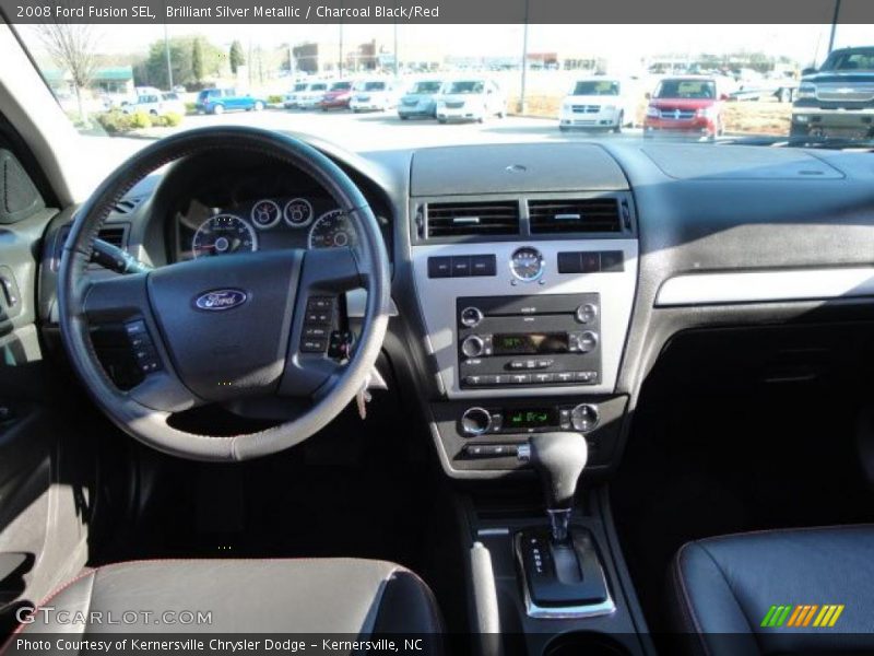Brilliant Silver Metallic / Charcoal Black/Red 2008 Ford Fusion SEL