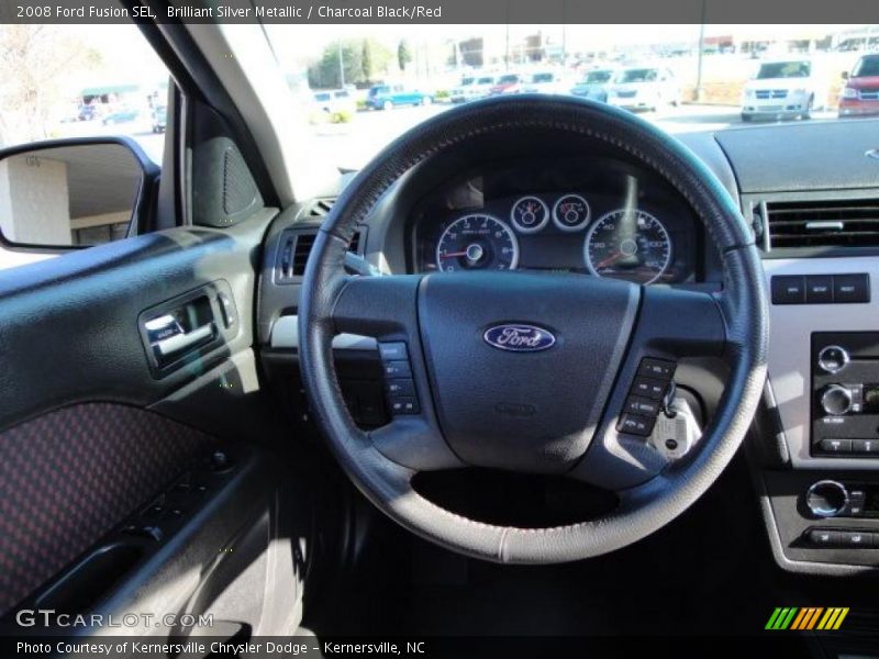Brilliant Silver Metallic / Charcoal Black/Red 2008 Ford Fusion SEL