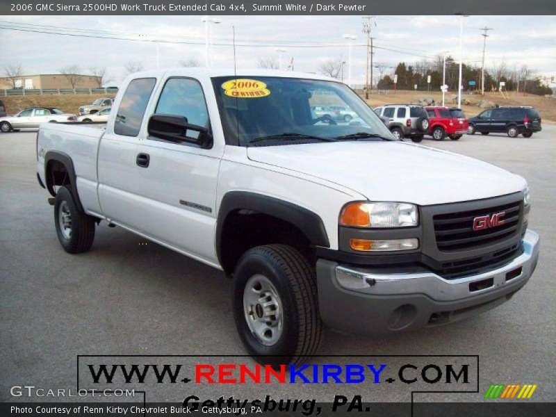 Summit White / Dark Pewter 2006 GMC Sierra 2500HD Work Truck Extended Cab 4x4