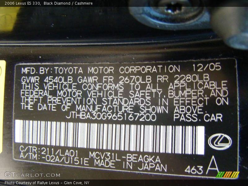 Black Diamond / Cashmere 2006 Lexus ES 330
