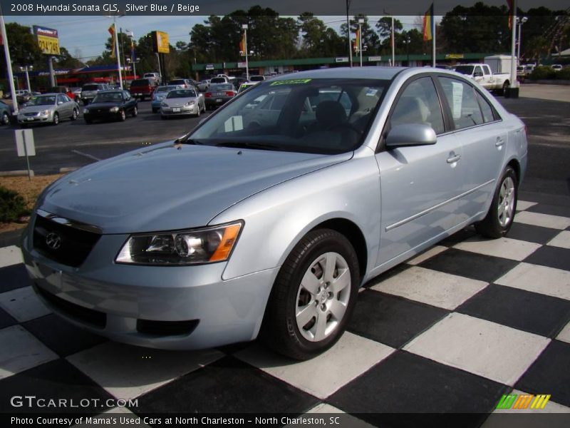 Silver Blue / Beige 2008 Hyundai Sonata GLS