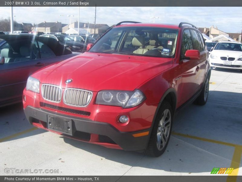 Crimson Red / Sand Beige 2007 BMW X3 3.0si