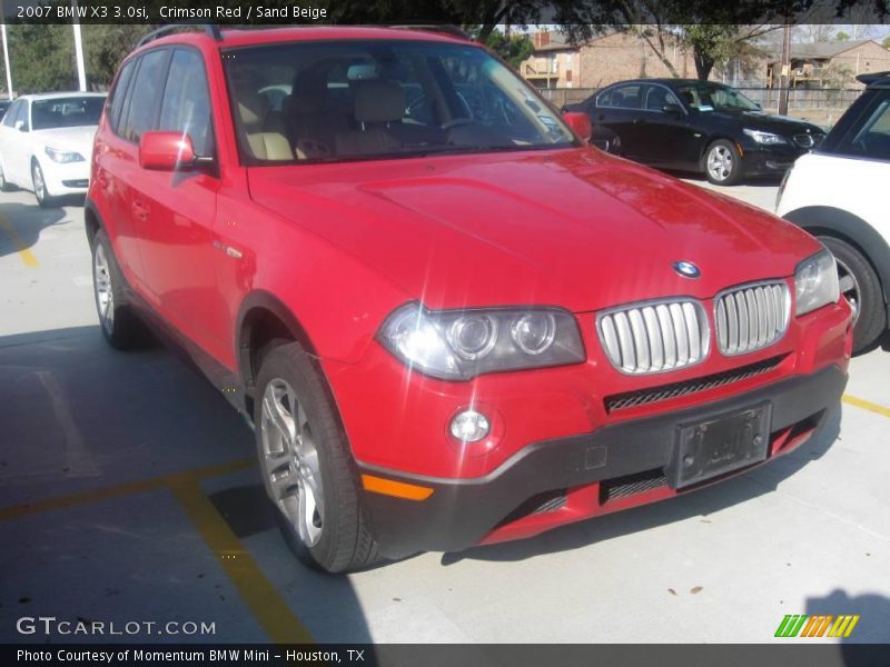 Crimson Red / Sand Beige 2007 BMW X3 3.0si