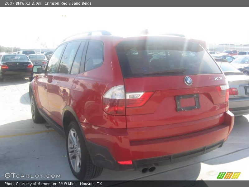 Crimson Red / Sand Beige 2007 BMW X3 3.0si