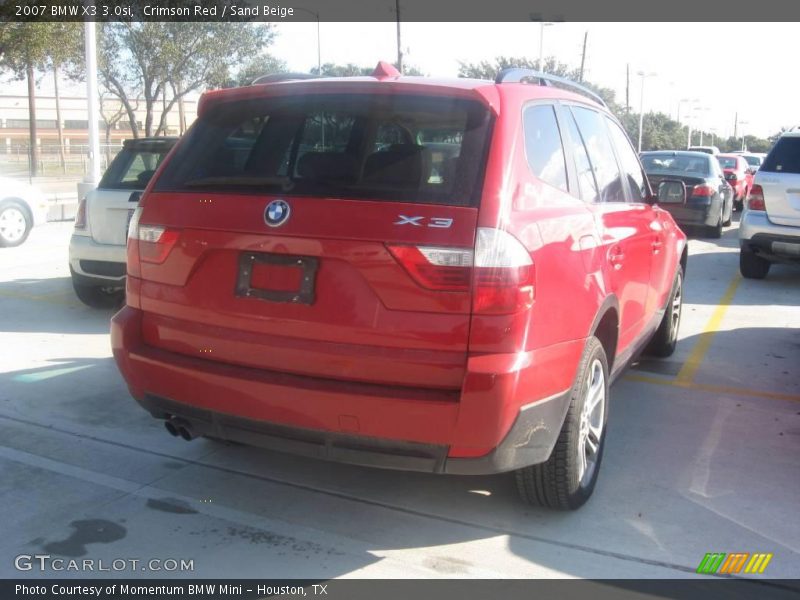 Crimson Red / Sand Beige 2007 BMW X3 3.0si