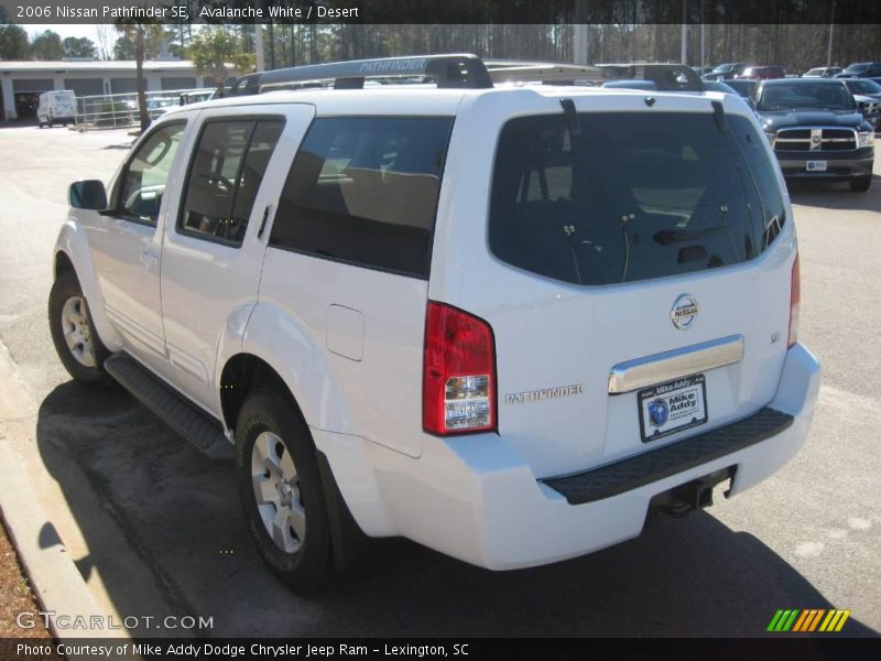 Avalanche White / Desert 2006 Nissan Pathfinder SE