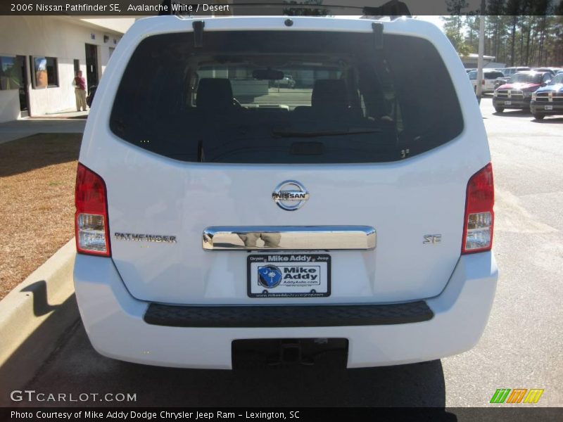 Avalanche White / Desert 2006 Nissan Pathfinder SE
