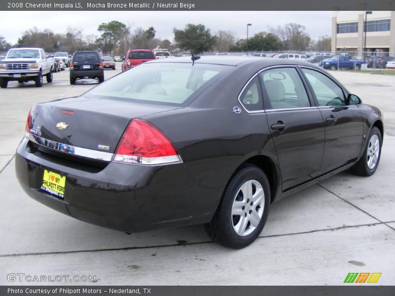 Mocha Bronze Metallic / Neutral Beige 2008 Chevrolet Impala LS