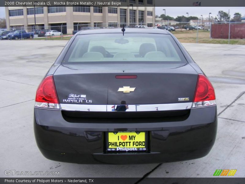 Mocha Bronze Metallic / Neutral Beige 2008 Chevrolet Impala LS