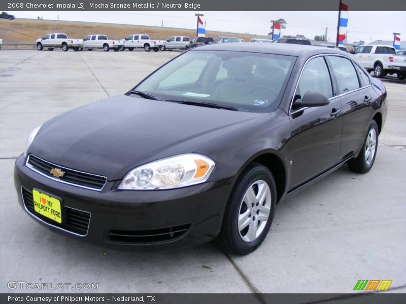 Mocha Bronze Metallic / Neutral Beige 2008 Chevrolet Impala LS