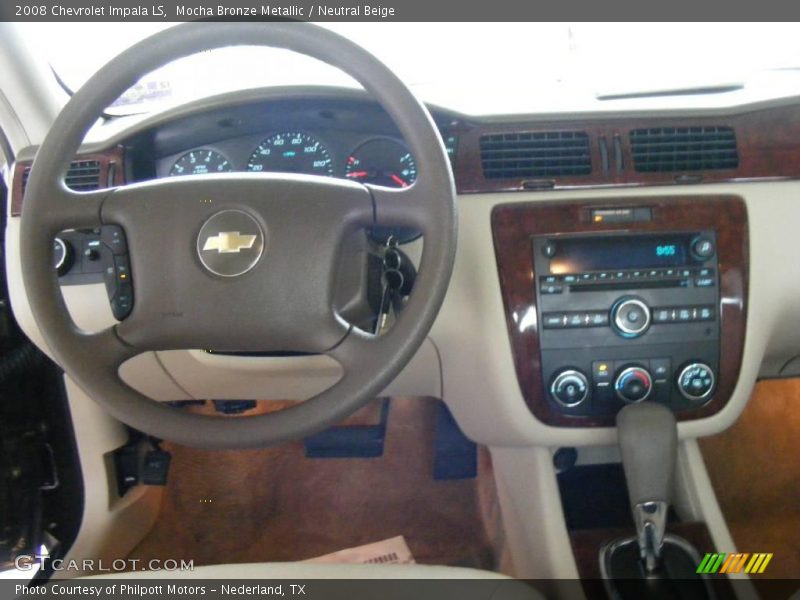 Mocha Bronze Metallic / Neutral Beige 2008 Chevrolet Impala LS