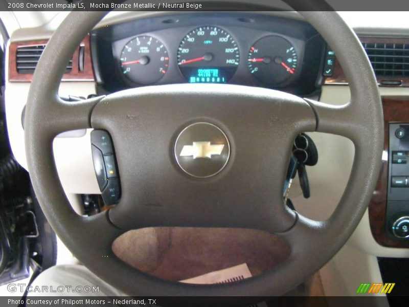 Mocha Bronze Metallic / Neutral Beige 2008 Chevrolet Impala LS