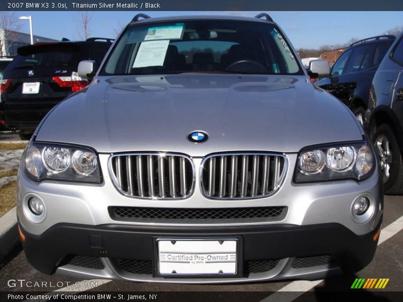 Titanium Silver Metallic / Black 2007 BMW X3 3.0si