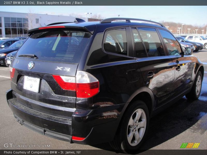 Black Sapphire Metallic / Black 2007 BMW X3 3.0si