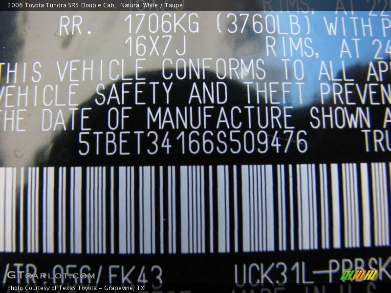 Natural White / Taupe 2006 Toyota Tundra SR5 Double Cab