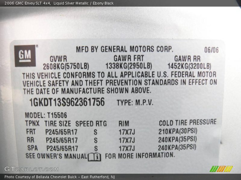 Liquid Silver Metallic / Ebony Black 2006 GMC Envoy SLT 4x4