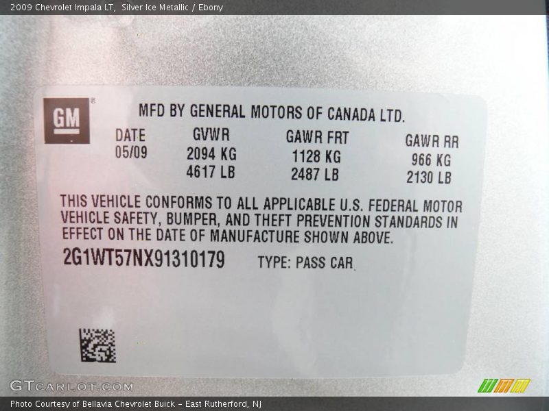 Silver Ice Metallic / Ebony 2009 Chevrolet Impala LT