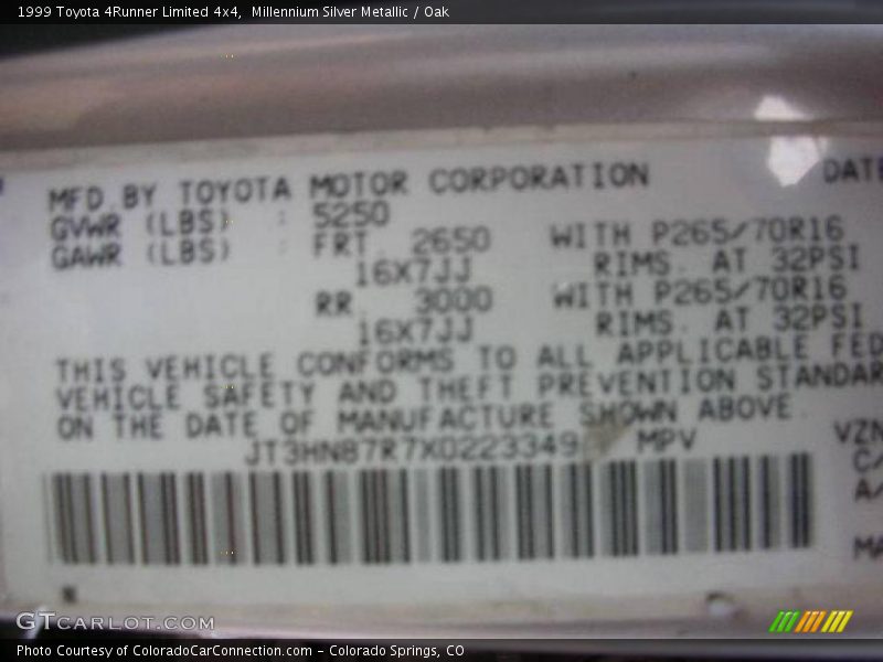 Millennium Silver Metallic / Oak 1999 Toyota 4Runner Limited 4x4