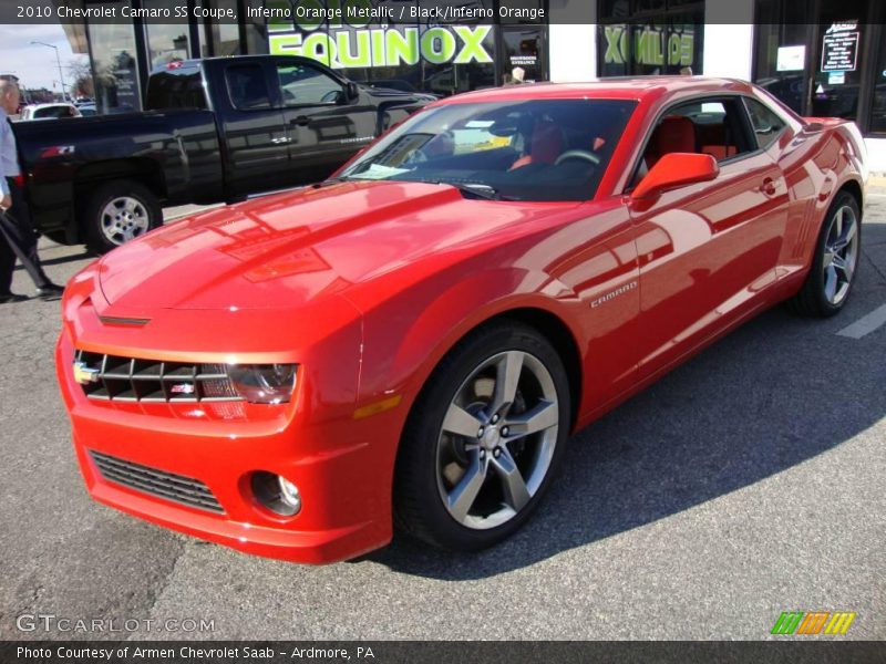 Inferno Orange Metallic / Black/Inferno Orange 2010 Chevrolet Camaro SS Coupe