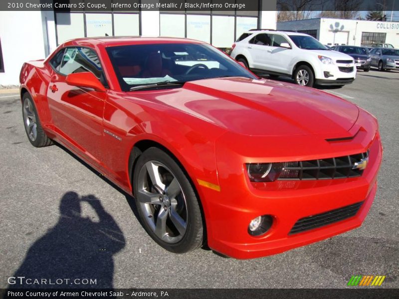 Inferno Orange Metallic / Black/Inferno Orange 2010 Chevrolet Camaro SS Coupe