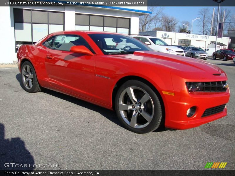 Inferno Orange Metallic / Black/Inferno Orange 2010 Chevrolet Camaro SS Coupe