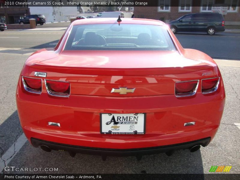 Inferno Orange Metallic / Black/Inferno Orange 2010 Chevrolet Camaro SS Coupe
