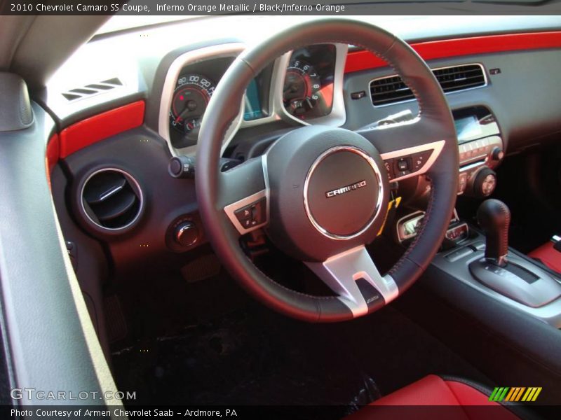 Inferno Orange Metallic / Black/Inferno Orange 2010 Chevrolet Camaro SS Coupe