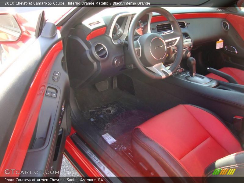 Inferno Orange Metallic / Black/Inferno Orange 2010 Chevrolet Camaro SS Coupe