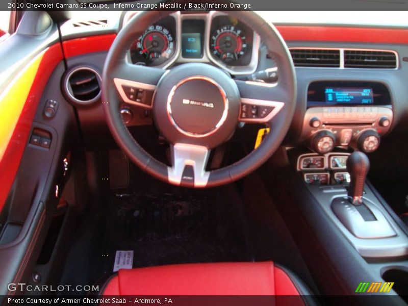 Inferno Orange Metallic / Black/Inferno Orange 2010 Chevrolet Camaro SS Coupe