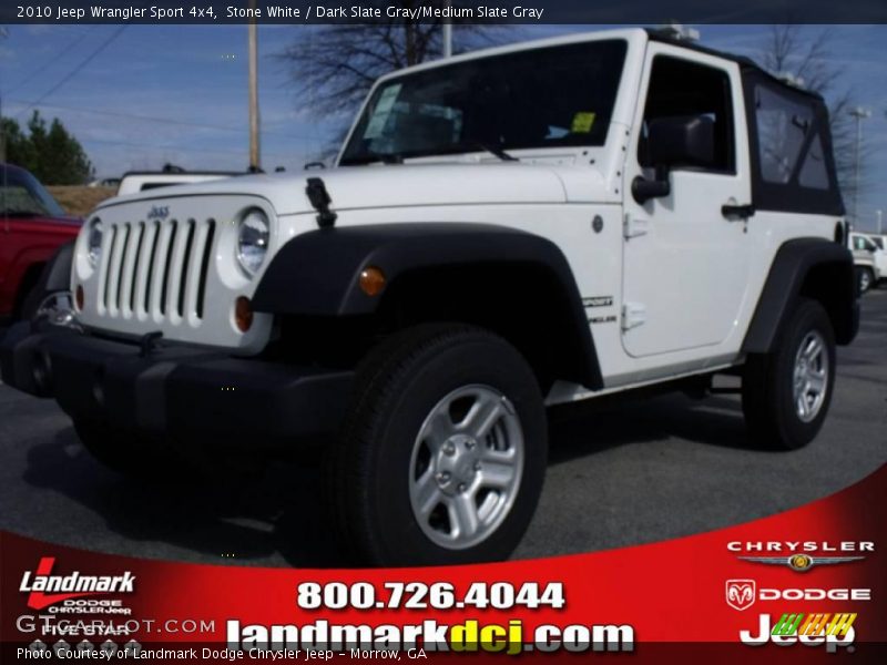 Stone White / Dark Slate Gray/Medium Slate Gray 2010 Jeep Wrangler Sport 4x4