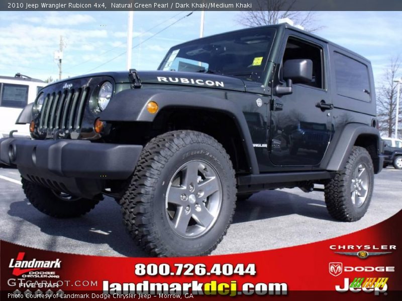 Natural Green Pearl / Dark Khaki/Medium Khaki 2010 Jeep Wrangler Rubicon 4x4