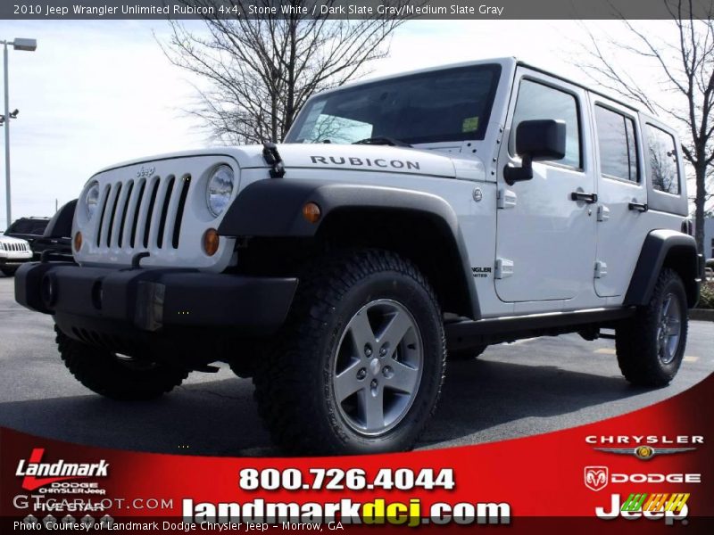 Stone White / Dark Slate Gray/Medium Slate Gray 2010 Jeep Wrangler Unlimited Rubicon 4x4