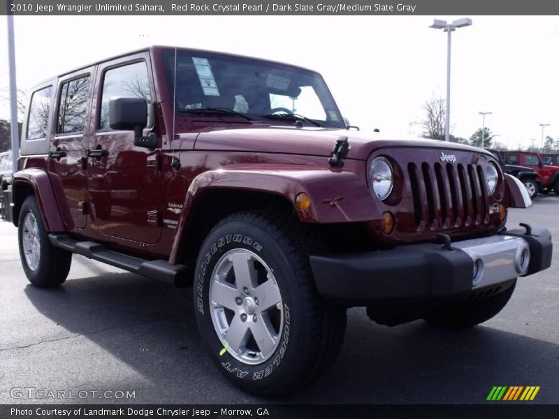 Red Rock Crystal Pearl / Dark Slate Gray/Medium Slate Gray 2010 Jeep Wrangler Unlimited Sahara
