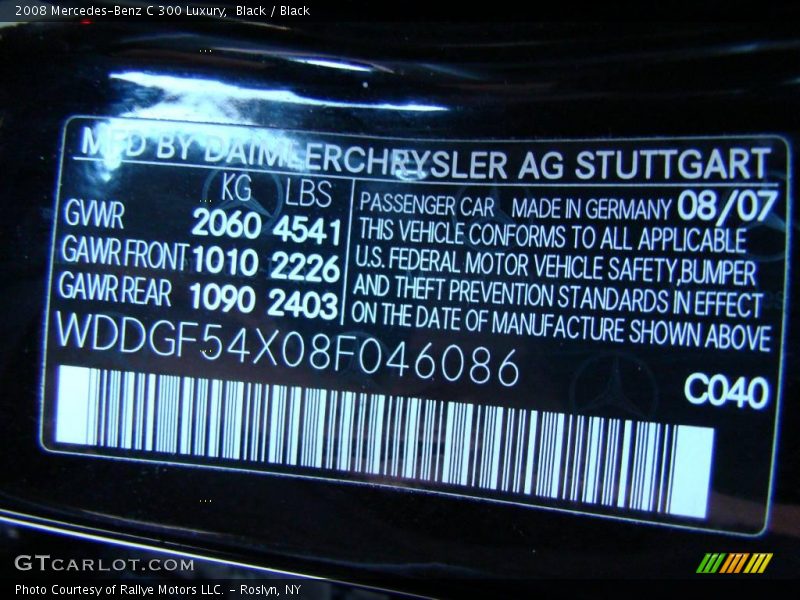 Black / Black 2008 Mercedes-Benz C 300 Luxury